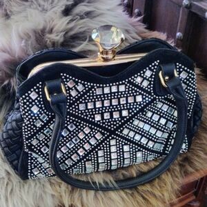 NWT Super Bling Purse with Giant Crystal Knob Opener